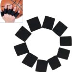 10 stuks elastische polyester sportvingersteunbeschermers, afmeting: 3,5 x 3 cm (zwart)