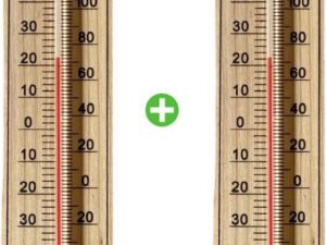 2x Buitenthermometer XL - Hout - Thermometer - Temperatuurmeter - Tuin - Muurthermometer - Binnen en buiten - Draadloos - Min/Max - Kozijnthermometer