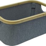 Opbergmand | Kastorganizer | Opberger | Bamboe frame | 38x26x16cm | Rechthoek | grijs