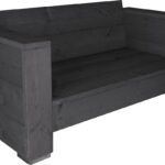 Outside Meubelen | Tuinbank steigerhout | tweepersoons bank | Zwart | Geen kussens | Tuinbankje | Tuinmeubelen | Loungeset
