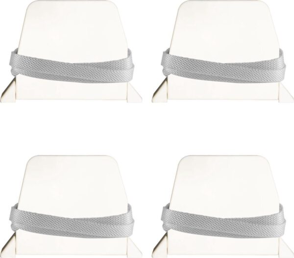 PALMAT Rolluikhaspel met riem en witte behuizing, 14 mm breed, 5 meter lang riem (4 stuks, grijze riem)