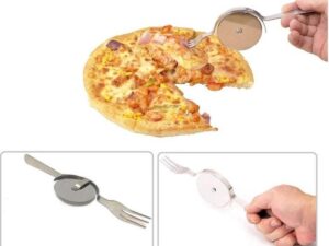 Rvs Snijder Pizza Mes Vork Combinatie Cake Gereedschappen Met Vork Dual-gebruik voor Pizza, Taarten, wafels en Deeg Cookies |spork