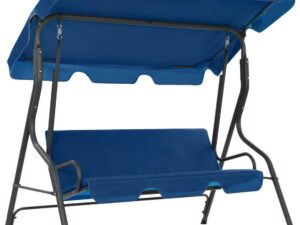 Tuinschommelstoel 170x110x153 cm stof donkerblauw