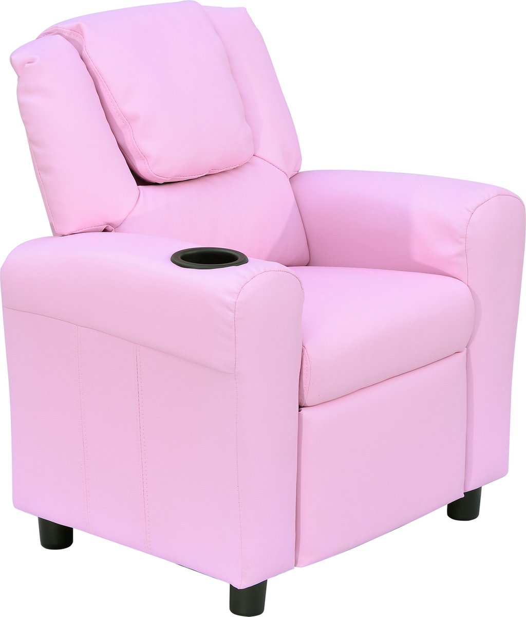 HOMCOM kinderfauteuil, mini-fauteuil voor kinderen 3-6 jaar, ideaal voor speelkamers, comfortabel, roze