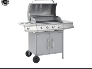 MoreLife Gasbarbecue 4+1 kookzone roestvrij staal zilverkleurig - BBQ voor in de tuin - BBQ Gas voor buiten Barbecuen - Hoogwaardige BBQ