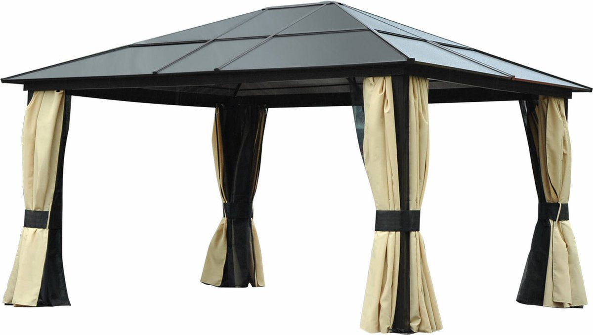 Outsunny Tuinpaviljoen Met Dubbel Dak Paviljoen Tuintent Feesttent Partytent Creme~17e547oeji000