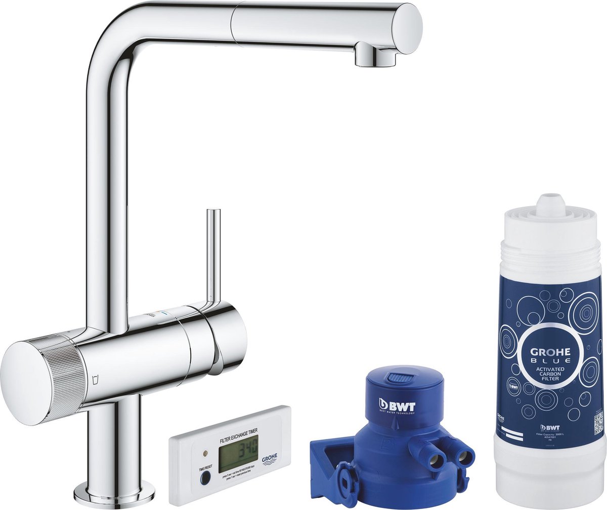 GROHE Blue Pure Duo Starterkit Keukenkraan met koeler, filter en CO2