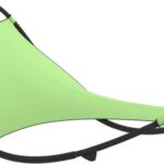 vidaXL Ligbed schommelend met wieltjes staal en textileen stof groen