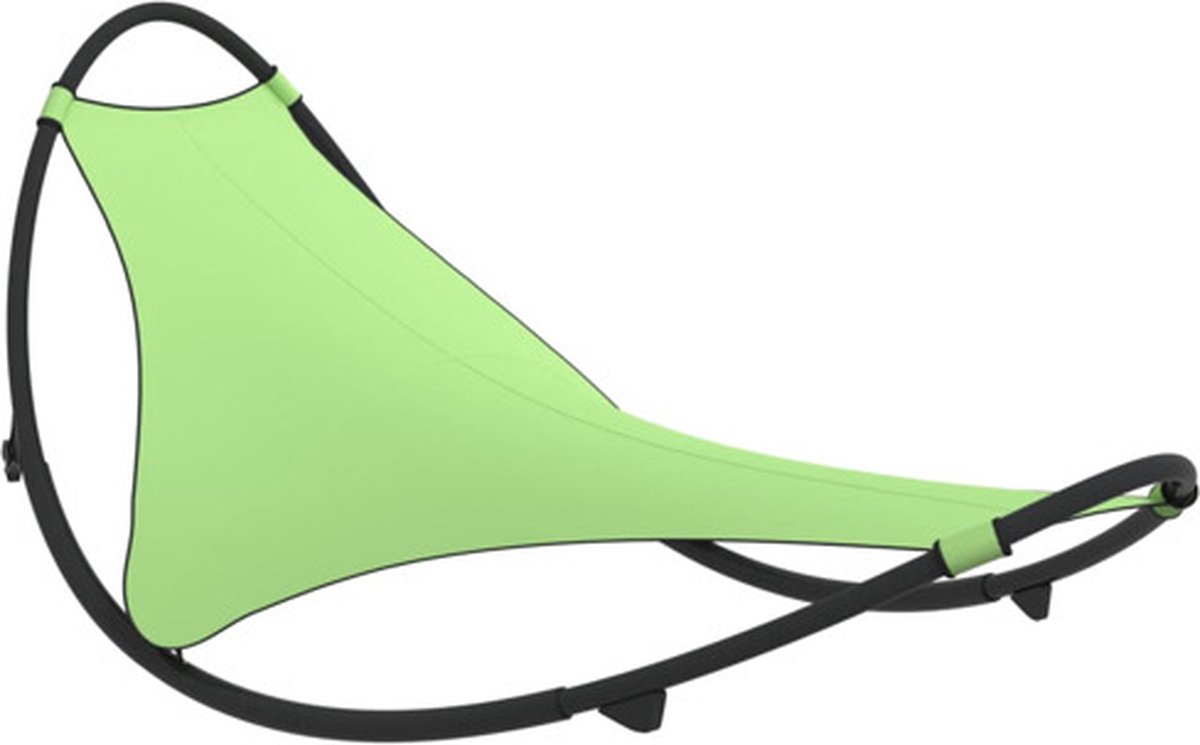 vidaXL Ligbed schommelend met wieltjes staal en textileen stof groen vidaXL Ligbed schommelend met wieltjes staal en textileen stof groen