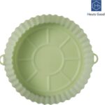 Heuts Goods - Airfryer Siliconen Bakje - Heteluchtfriteuseaccessoires - Airfryer accesoires - Siliconen bakjes voor airfryer - Airfryer Bakpapier alternatief - Duurzaam - 20CM - Groen