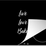 Inductie beschermer - Inductie Mat - Kookplaat beschermer - Quotes - Koken - Live Love Bake - Spreuken - Bakken - 89.6x51.6 cm - Afdekplaat inductie - Inductiebeschermer