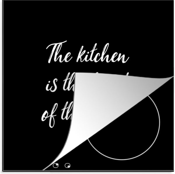 Inductie beschermer - Inductie Mat - Kookplaat beschermer - Spreuken - Koken - Thuis - The kitchen is the heart of the home - Quotes - 78x78 cm - Afdekplaat inductie - Inductiebeschermer
