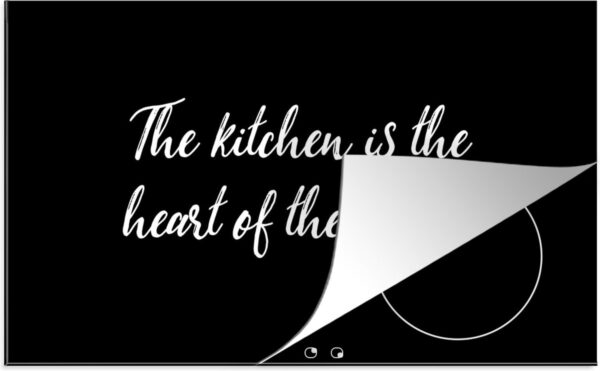 Inductie beschermer - Inductie Mat - Kookplaat beschermer - Spreuken - Koken - Thuis - The kitchen is the heart of the home - Quotes - 91.2x52 cm - Afdekplaat inductie - Inductiebeschermer