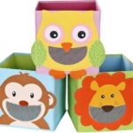 Nancy's Cedarvale Opbergdozen - Organizers - Set Van 3 - Organizers - Stof - Opvouwbaar - Kinderkamer - Dieren - 27 x 27 x 27 cm