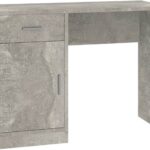 Maison Exclusive - Bureau met kast en lade 100x40x73 cm bewerkt hout betongrijs