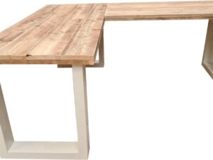 Wood4you - Hoekbureau - New England steigerhout 190/150Lx70Dx75H wit