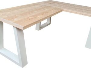 Wood4you - Hoekbureau - Vancouver Vurenhout 180/160Lx70Dx75H Wit