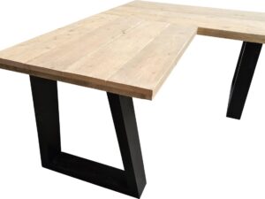 Wood4you - Hoekbureau - Vancouver steigerhout 190/150Lx70Dx75H zwart