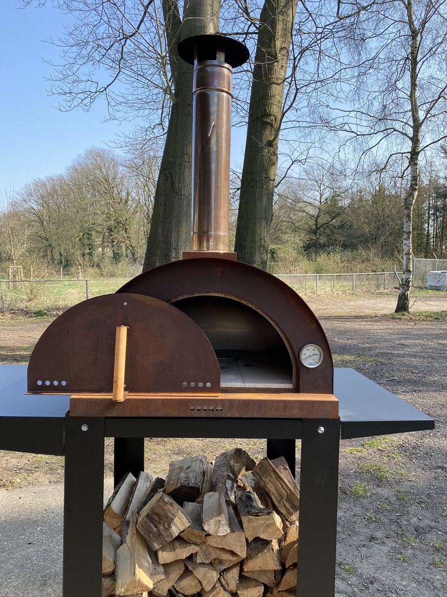 BEEK Corten 70 pizzaoven houtgestookt Cortenstaal tot 2 pizza