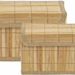 Bamboe manden 2 stuks | Multifunctionele mand | Opbergmanden | 14x25x16cm | 11x20x15cm | Opberg Box/Doos/Mand/Vakken - Opbergsysteem