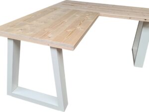 Wood4you - Hoekbureau - Vancouver Vurenhout 190/160Lx70Dx75H Wit