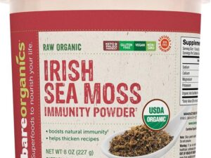 BareOrganics - Irish Sea Moss Immunity Powder (immuniteitspoeder met iers zeemos) - Superfoods - 227 gram