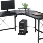 Hoekbureau -Bureau - Computerbureau - Computertafel - Gaming bureau - 150 x 150 x 76cm - Zwart