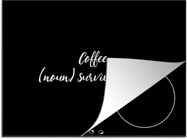 Inductie beschermer - Inductie Mat - Kookplaat beschermer - Quotes - Coffee (noun) survival juice - Spreuken - Koffie definitie - Koffie - 57.6x51.6 cm - Afdekplaat inductie - Inductiebeschermer