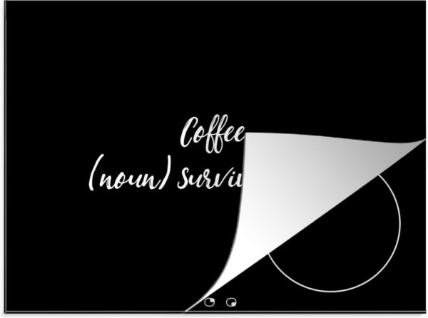 Inductie beschermer - Inductie Mat - Kookplaat beschermer - Quotes - Coffee (noun) survival juice - Spreuken - Koffie definitie - Koffie - 70x52 cm - Afdekplaat inductie - Inductiebeschermer