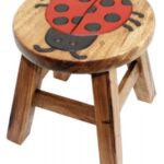 Kinderkrukje | Lieveheersbeestje | Ladybird | Rood | Hout | Handgemaakt | 25 cm hoog | Dieren | Sinterklaas, kerst en kraamcadeau | tegen zinloos geweld