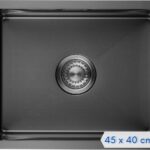 LOMAZOO Spoelbak Antraciet / Gun Metal (45x40) - Spoelbak Keuken - Spoelbakken Keuken - Wasbak Keuken - RVS [LYNX]