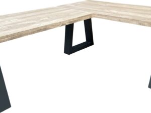 Wood4you - Hoekbureau - Memphis steigerhout 200/140Lx70Dx75H antraciet