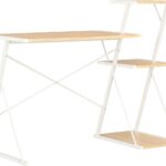 Furniture Limited - Bureau met schap 116x50x93 cm wit en eikenkleurig