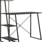 Furniture Limited - Bureau met schappen 102x50x117 cm zwart