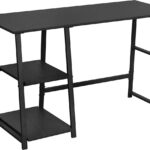 Kamyra® Bureau met Opbergruimte - Laptop tafel - Bureautafel - Geschikt voor Werken & Gaming en - 120x50x73 - Zwart