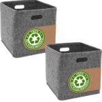 100% Recycled Vilt: Set van 2 Opbergdozen 33x33x33 - Compatibel met IKEA Kallax - Kubus Opbergdoo...