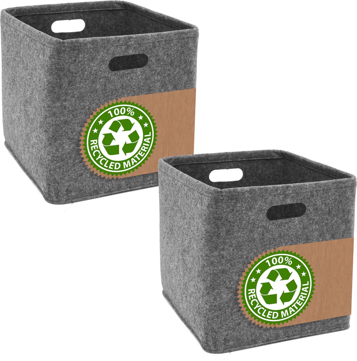 100% Recycled Vilt: Set van 2 Opbergdozen 33x33x33 - Compatibel met IKEA Kallax - Kubus Opbergdoo... 100% Recycled Vilt: Set van 2 Opbergdozen 33x33x33 - Compatibel met IKEA Kallax - Kubus Opbergdoo...