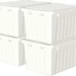 15L,pak van 4, opbergdoos met deksel,opbergdozen,met clips,stapelbaar,woonkamer,slaapkamer.voedselveilig,sluitclips,nieuwe plastic doos wit