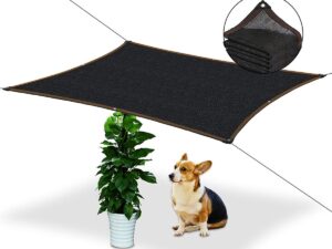 2 x 1 m zonnezeil - rechthoekig klein met oogjes 70% zonwering zwarte luifelstof tuin terras UV-bescherming voor planten balkon terras dak zwembad