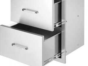 45 x 52 cm buitenkeuken BBQ-eiland roestvrijstalen dubbele lade