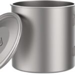 450 ml titanium beker outdoor camping pot enkele laag titanium draagbare beker beker beker met deksel opvouwbaar handvat camping titanium mok