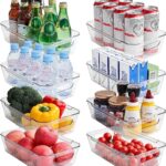 8-delige koelkast-organizerset, koelbox, doorzichtige opbergbox, opbergbox, dozen voor keuken, vriezer, voorraadkast, werkblad,
