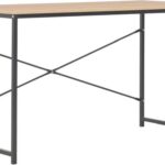 Bureau - Schrijftafel - Computerbureau - Bureautafel - Werktafel - Hobbytafel - 120x60x70 cm - zwart en eikenkleurig