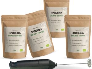 Cupplement | 4 Zakken Spirulina 150 Gram | Biologisch | Gratis Verzending, Opschuimer & Scoops | Hoogste Kwaliteit Poeder