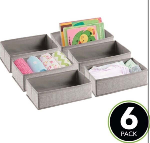 Duurzaam&Mi - duurzaam - Opbrengboxen -Lade - organizer - Ladeverdeler -voor kinder-/babykamers - voor ladekasten en kledingkasten - ruim/open/rechthoekig/zacht/stof - linnen - per 6 stuks verpakt