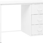 Furniture Limited - Bureau industrieel met lades 105x52x75 cm staal wit