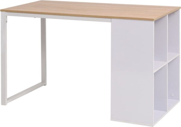 Furniture Limited - Schrijftafel 120x60x75 cm eikenkleur en wit