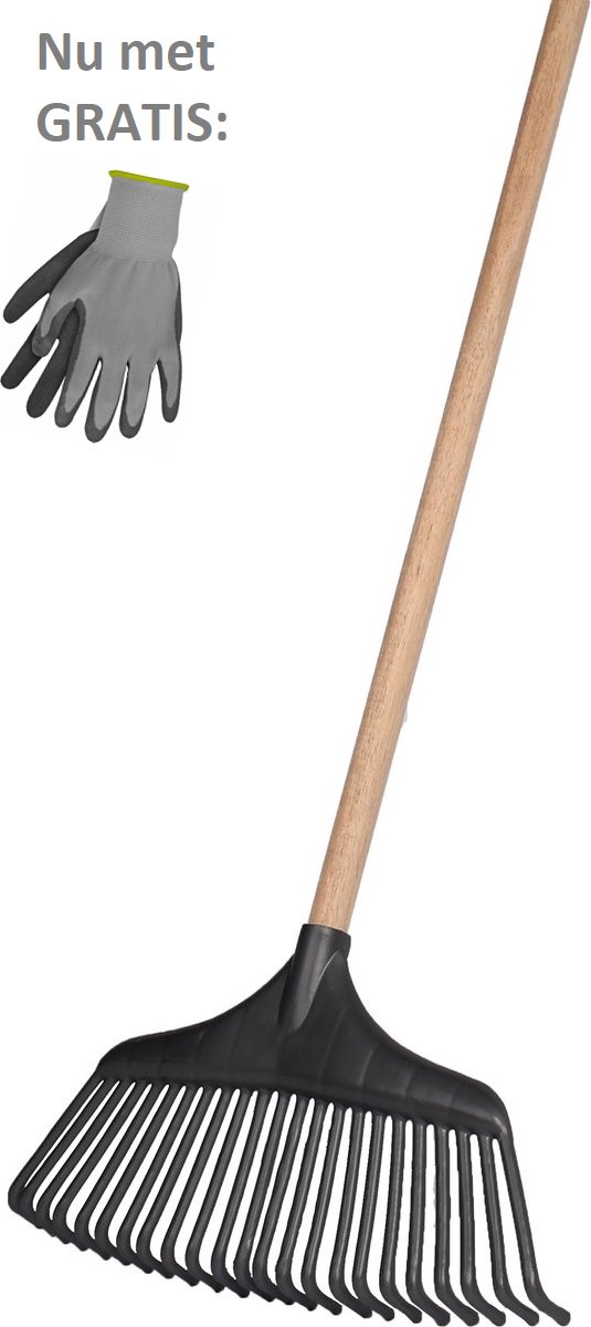 KOTARBAU® Bladhark - Tuinhark van Kunststof - 37 cm - Oranje - zonder Steel - Gazonhark - Waaierbezem - Lichtgewicht Hark - Stevige Hark