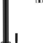 Keuken zwart, Ulytid hogedruk keukenkraan 360° draaibaar, L-vormige mengkraan spoelbakkraan met hoge uitloop en beluchter, ééngreeps keukenspoelbak kraan SUS304 roestvrij staal