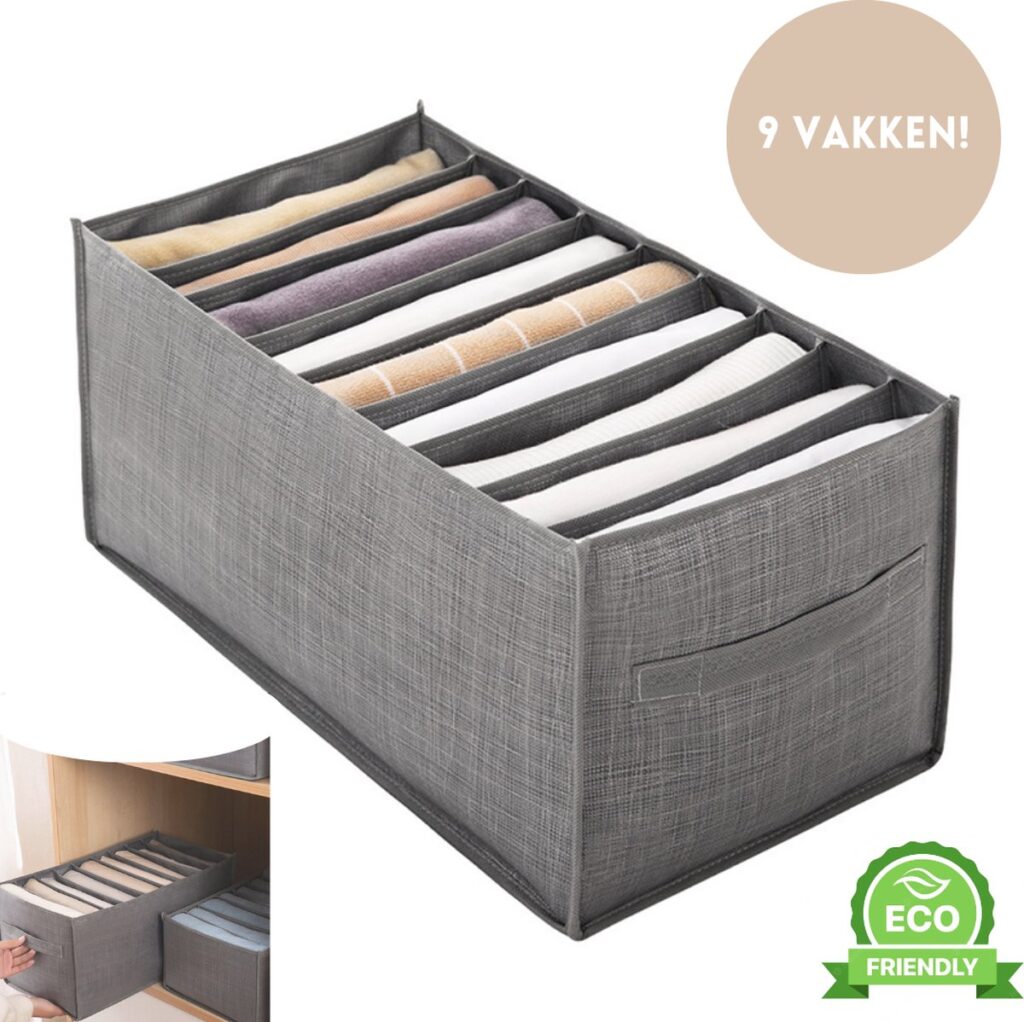 Navaris kleding organizer voor reizen - 45 x 30 x 49 cm opbergsysteem - Van stevig nylon - Met haken op te hangen
